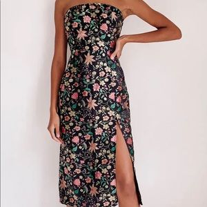 Lulus Black Floral Midi Dress